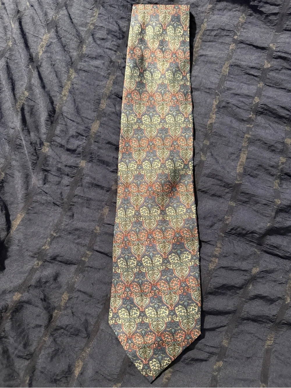 Dior Monsieur Paisley Silk Tie in Navy, Rust & Cream